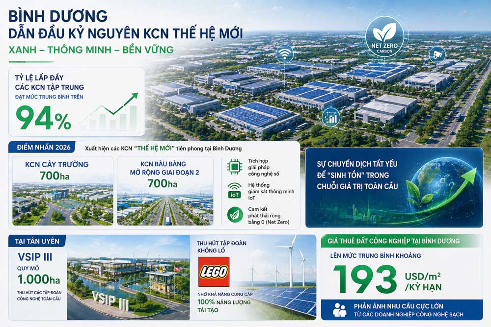 Thủ phủ công nghiệp Bình Dương và làn sóng KCN xanh Net Zero