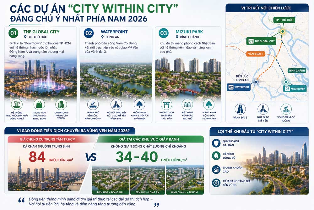 các dự án đô thị tích hợp đáng chú ý nhất phía Nam