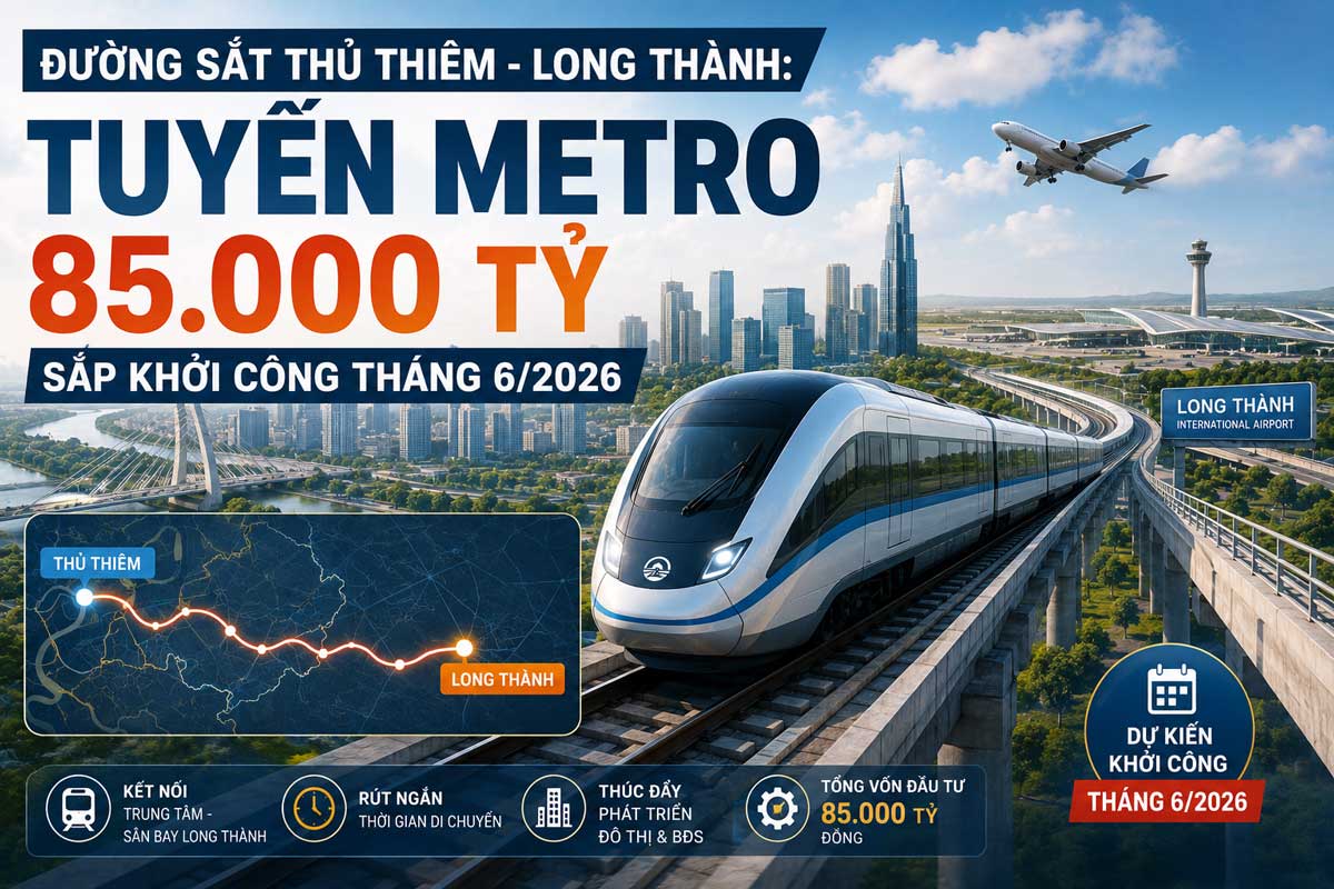 Đường Sắt Thủ Thiêm - Long Thành: Tuyến Metro 85.000 Tỷ Sắp Khởi Công Tháng 6/2026