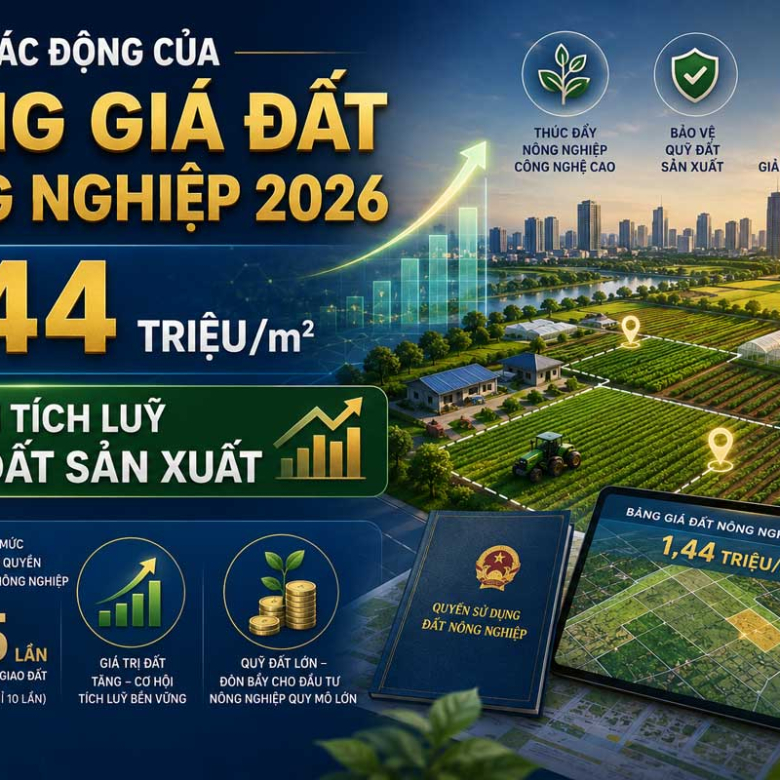 Tác Động Của Bảng Giá Đất Nông Nghiệp 2026 – 1,44 Triệu/m2: Cơ Hội Tích Luỹ Quỹ Đất Sản Xuất