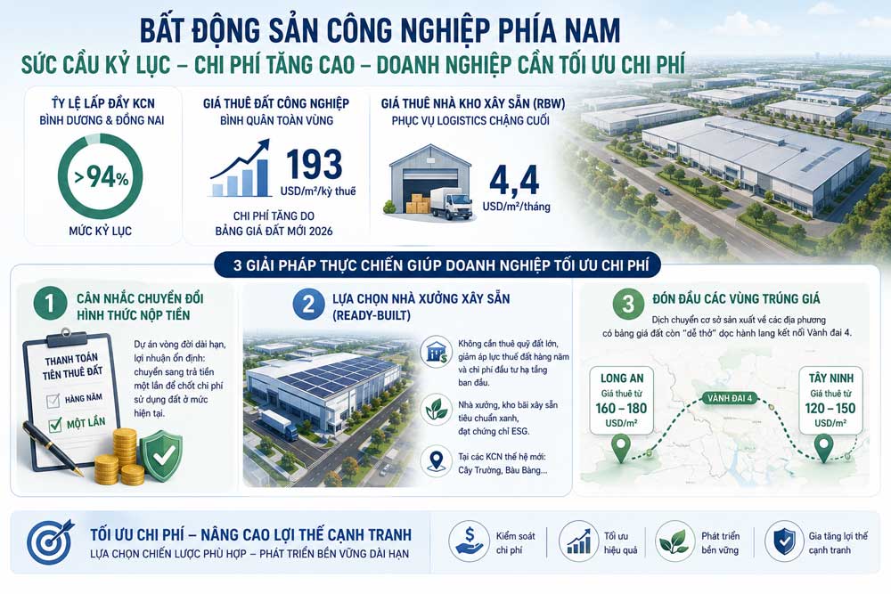 Giải pháp tối ưu hóa chi phí sử dụng đất cho doanh nghiệp sản xuất và logistics