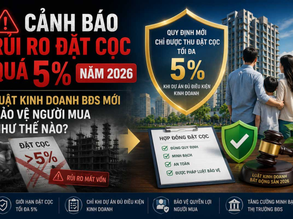 Rủi ro đặt cọc mua nhà 2026 quá 5 phần trăm