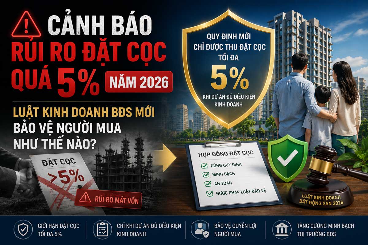 Rủi ro đặt cọc mua nhà 2026 quá 5 phần trăm