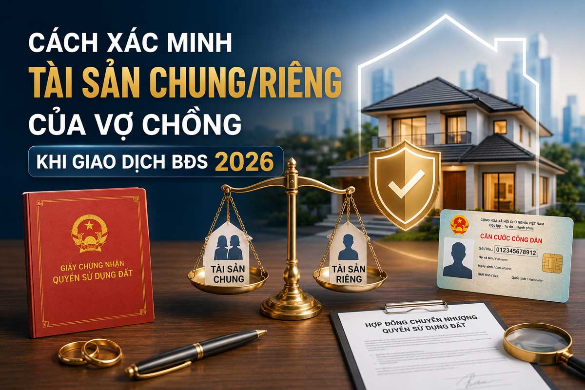 Tài sản chung & riêng vợ chồng khi giao dịch BĐS