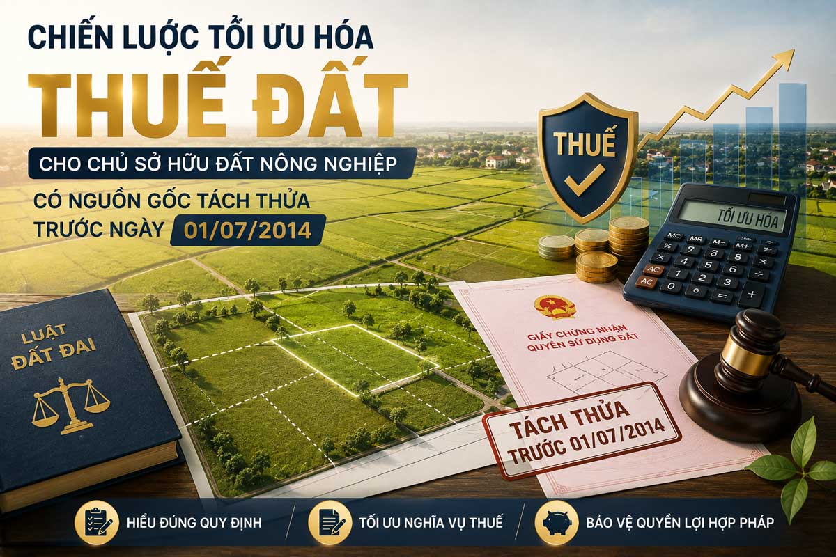 Chiến Lược Tối Ưu Hóa Thuế Đất Cho Chủ Sở Hữu Đất Nông Nghiệp Có Nguồn Gốc Tách Thửa Trước Ngày 01/07/2014 1 Thuế đất tách thửa trước 2014 cho đất nông nghiệp