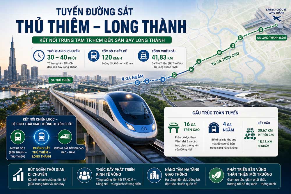 Đường Sắt Thủ Thiêm - Long Thành: Tuyến Metro 85.000 Tỷ Sắp Khởi Công Tháng 6/2026 2 Tuyền đường sắt Thủ Thiêm Long Thành