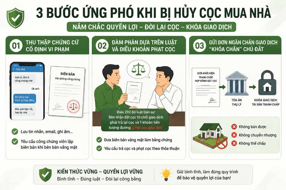 3 Bước ứng phó khi bị huỷ cọc mua nhà