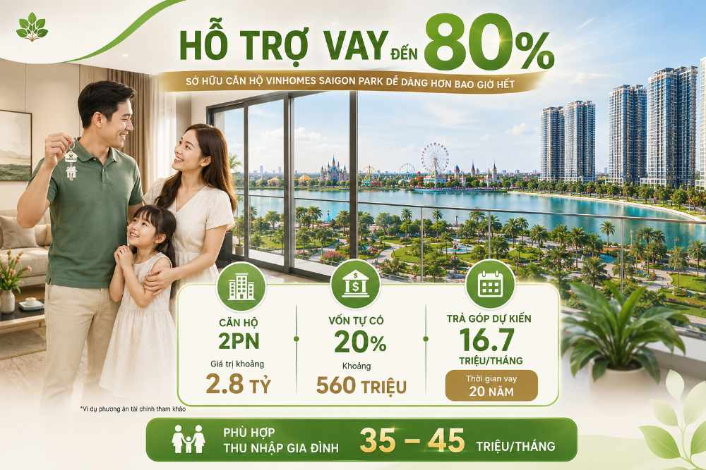 Bài toán tài chính an tâm trả góp 20 năm Vinhomes Saigon Park