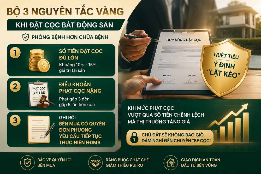 Bộ 3 nguyên tắc khi đặt cọc BĐS