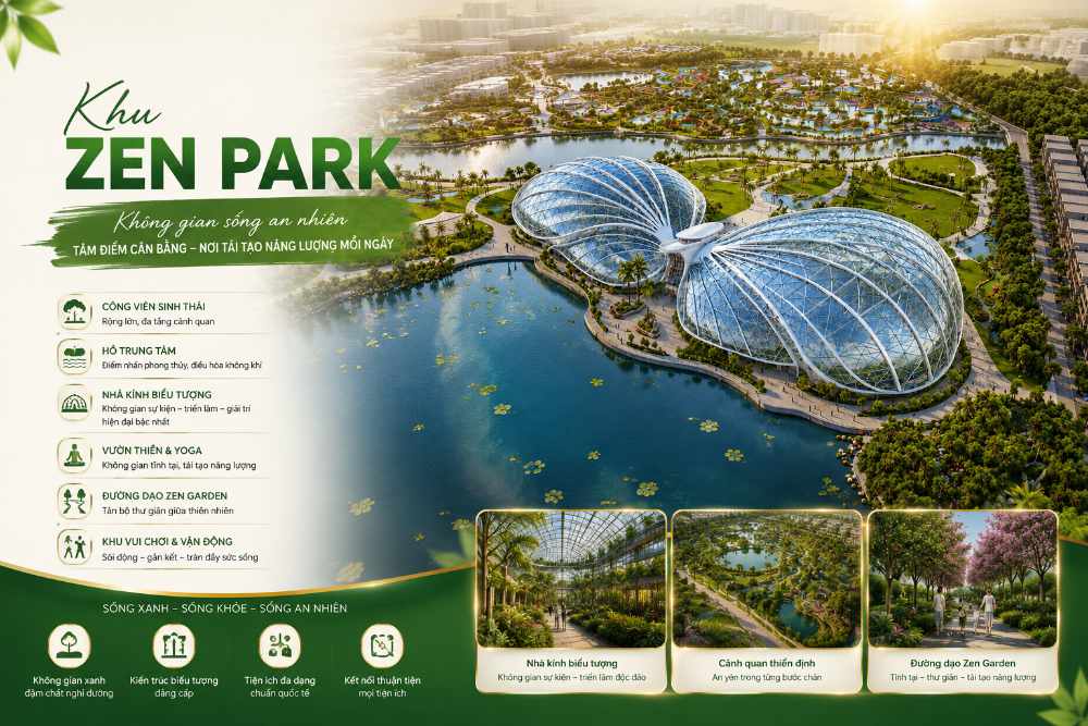 Phân Khu Zen Park Vinhomes Saigon Park: Nghỉ Dưỡng Phong Cách Nhật Bản Độc Bản 2 Cảnh quan Zenpark Nhật Bản 10ha và triết lý sống tối giản Vinhomes Saigon Park