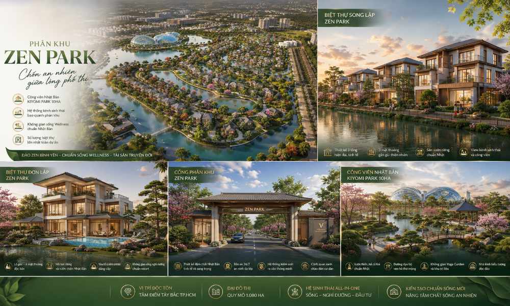 Phân Khu Zen Park Vinhomes Saigon Park: Nghỉ Dưỡng Phong Cách Nhật Bản Độc Bản 3 Dòng sản phẩm biệt thự đơn lập, song lập view panorama đắt giá Vinhomes Saigon Park