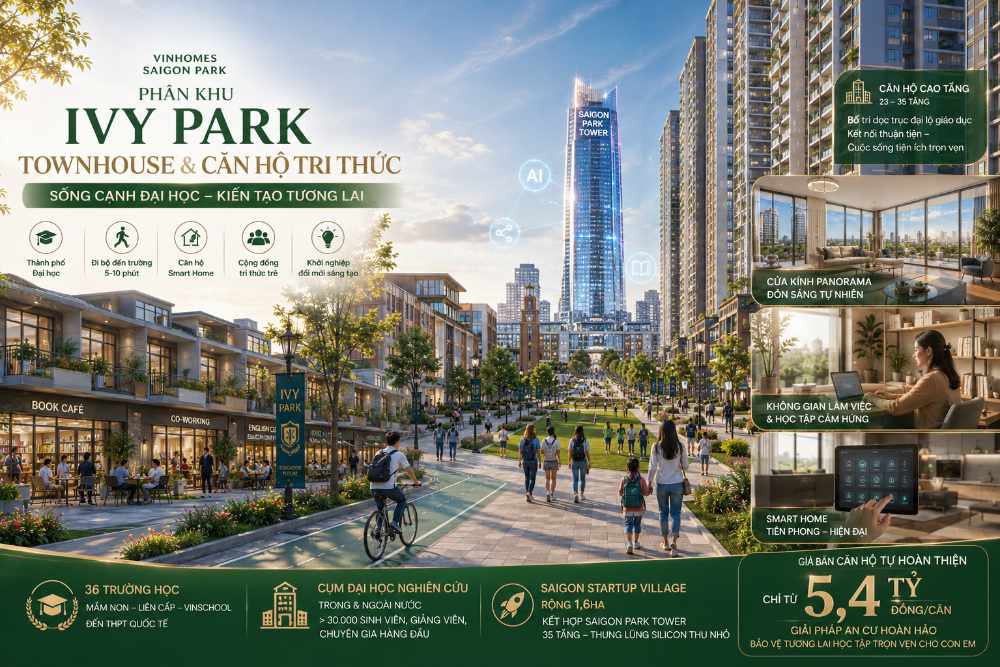 Dòng sản phẩm nhà phố, căn hộ cao tầng cho cộng đồng tri thức Vinhomes Saigon Park