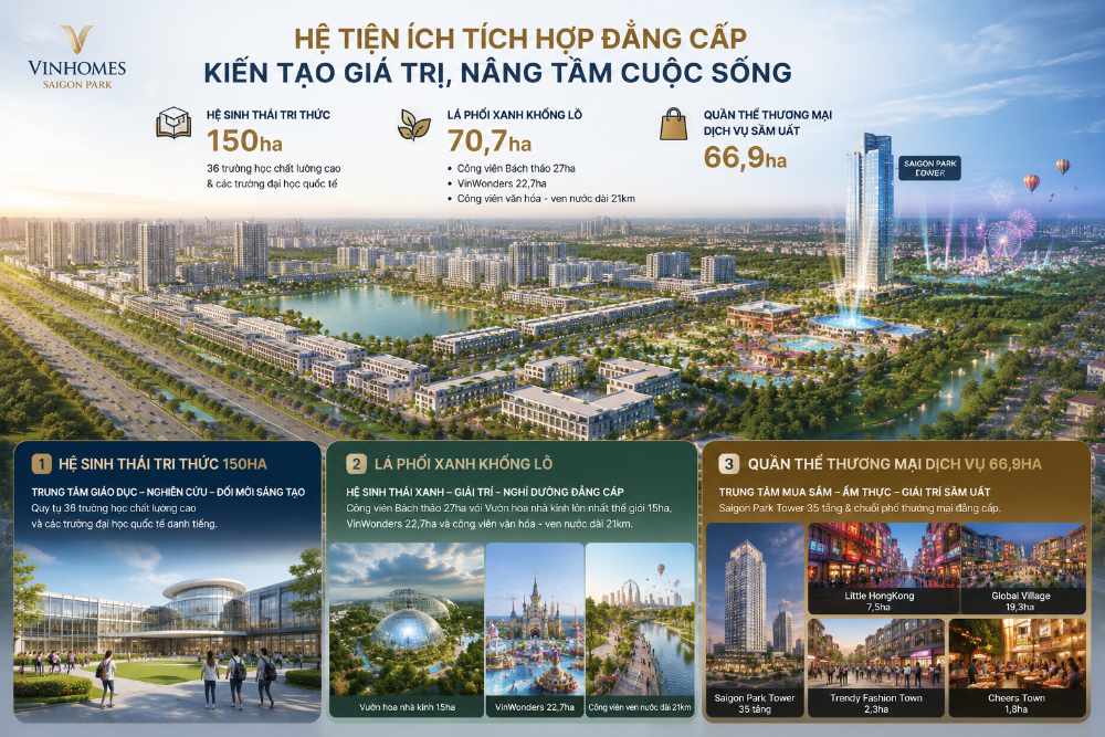 Hệ sinh thái tiện ích All-in-one khổng lồ của dự án Vinhomes Saigon Park