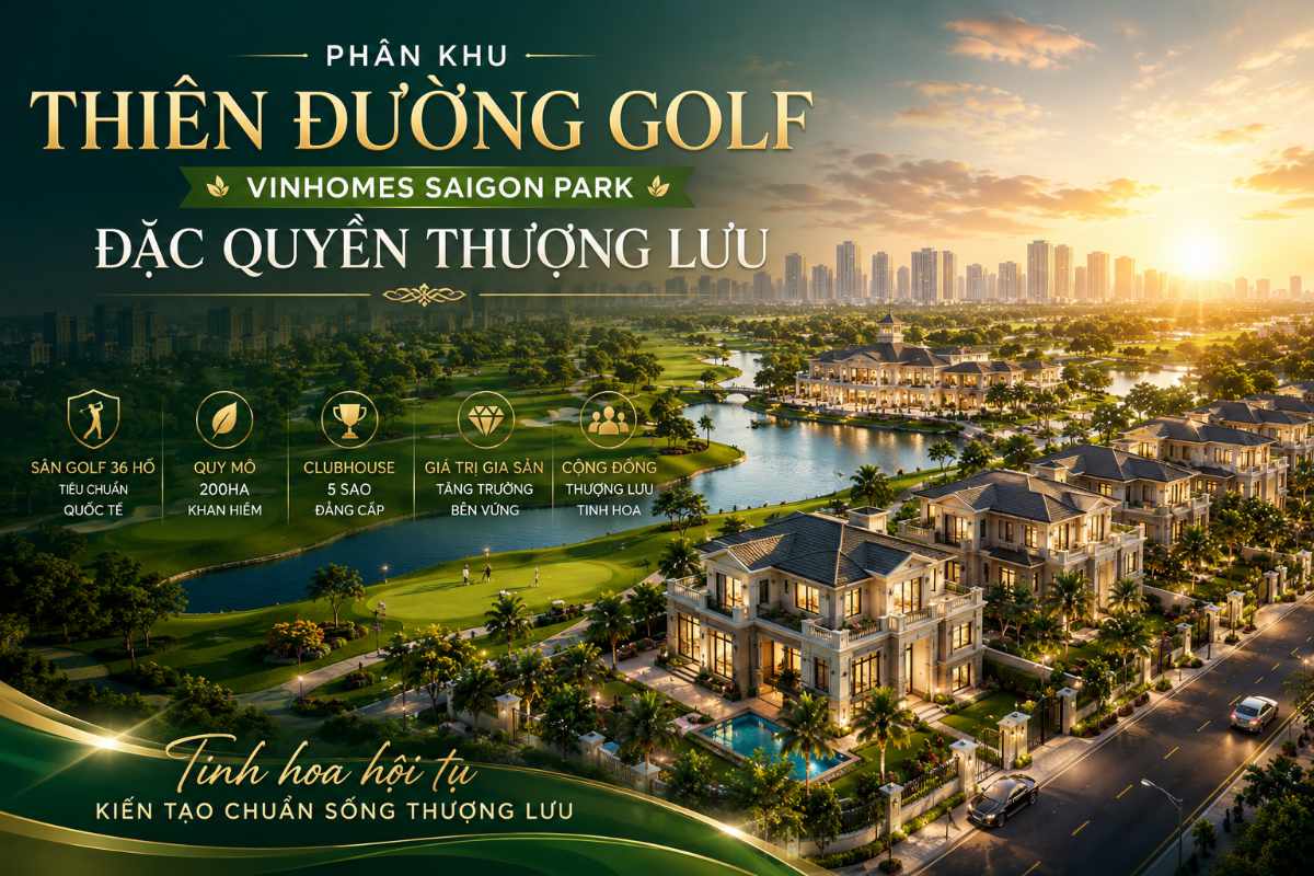 Phân Khu Thiên Đường Golf Vinhomes Hóc Môn: Đặc Quyền Thượng Lưu 1 Phân Khu Thiên Đường Golf Vinhomes Saigon Park Đặc Quyền Thượng Lưu