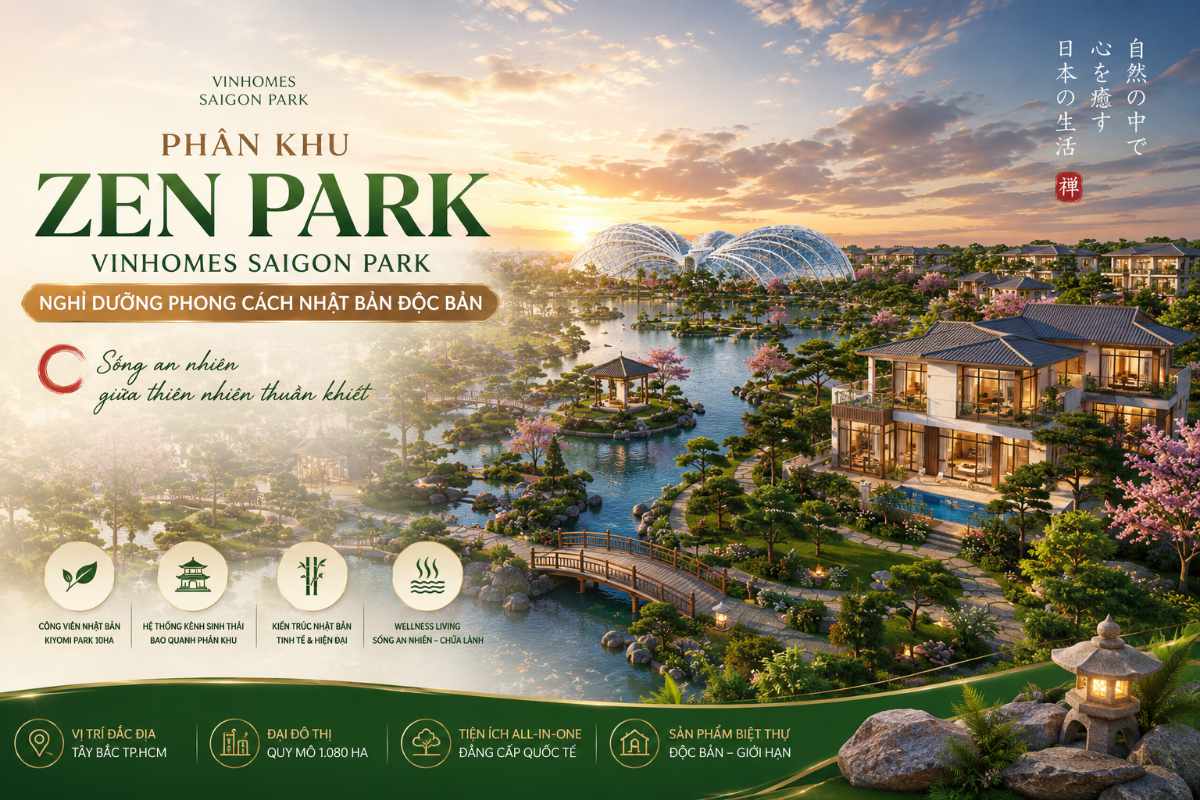 Phân Khu Zen Park Vinhomes Saigon Park Nghỉ Dưỡng Phong Cách Nhật Bản Độc Bản