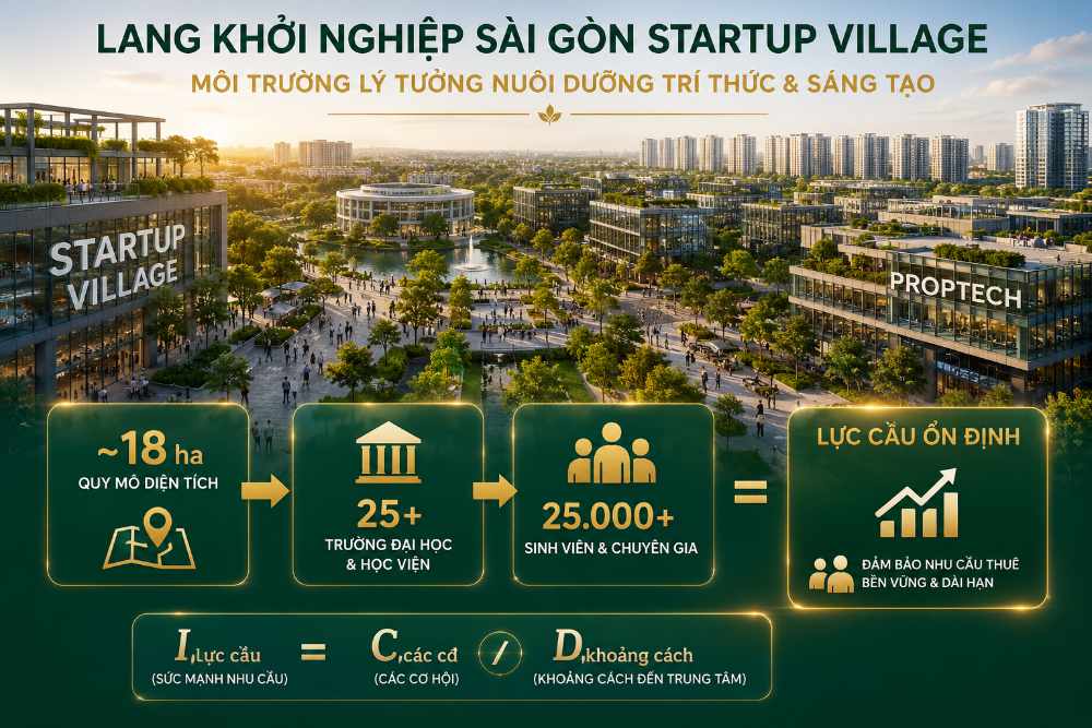 Sài Gòn Startup Village và Saigon Park Tower: Kiến tạo thung lũng khởi nghiệp công nghệ hàng đầu và cơ hội bứt phá của bất động sản văn phòng 2 Sài Gòn Startup Village 1.6ha – Thung lũng Silicon của khu vực Tây Bắc