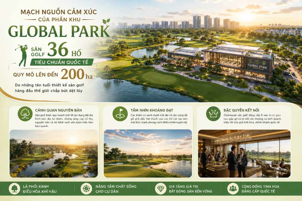 Phân Khu Thiên Đường Golf Vinhomes Hóc Môn: Đặc Quyền Thượng Lưu 2 Sân Golf 36 hố quy mô 200ha Vinhomes Saigon Park