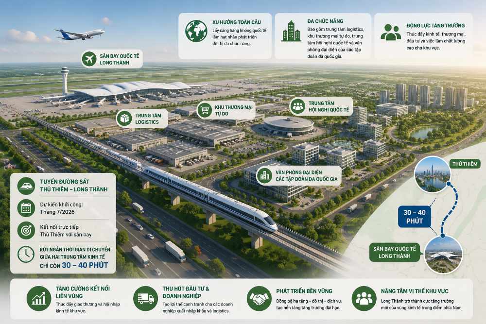 Tầm nhìn quy hoạch đô thị sân bay Long Thành và hệ sinh thái logistics liên vùng
