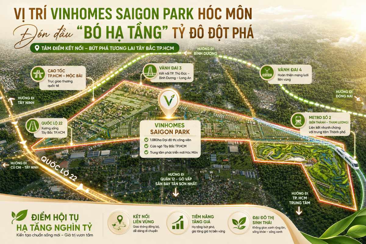 Vị Trí Vinhomes Saigon Park Hóc Môn Đón Đầu Bó Hạ Tầng Tỷ Đô Đột Phá