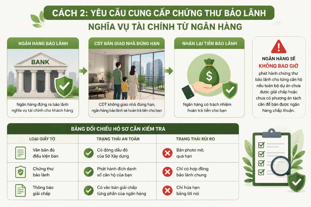Yêu cầu cung cấp chứng thư bảo lãnh nghĩa vụ tài chính từ ngân hàng