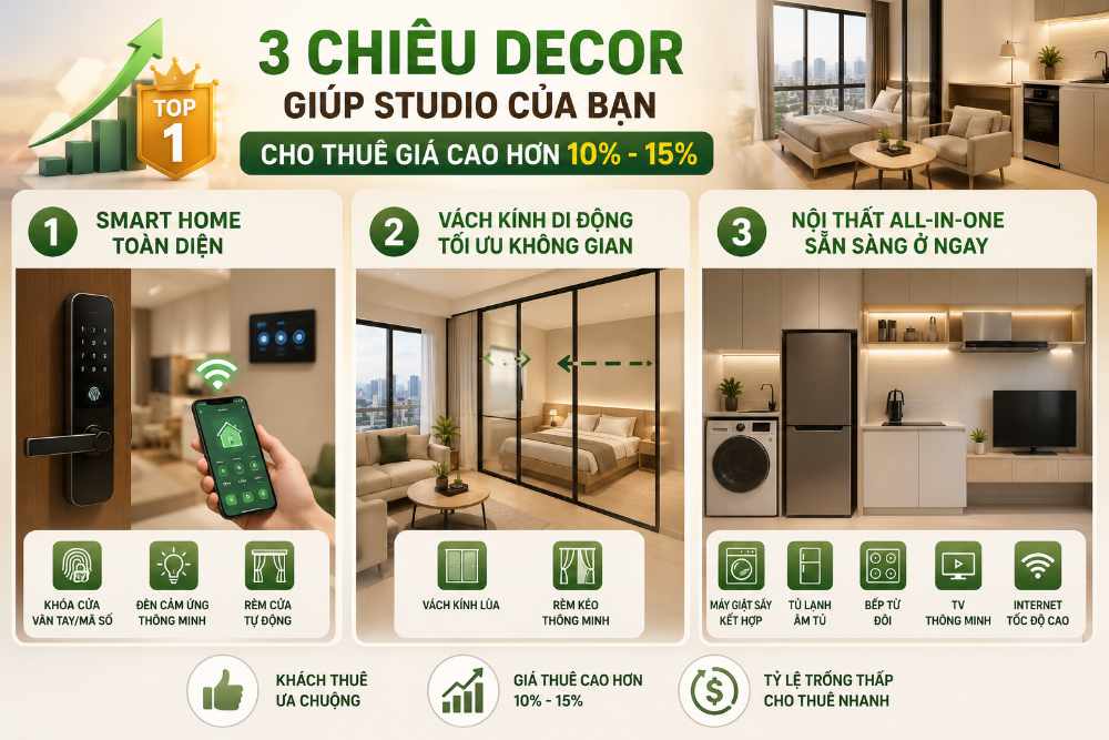 3 Chiêu Decor giúp studio của bạn cho thuê giá cao hơn
