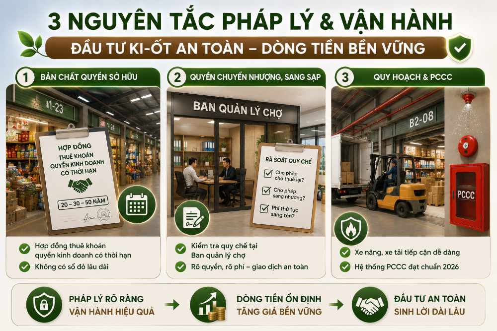 3 nguyên tắc pháp lý và vận hành ki ốt thương mại
