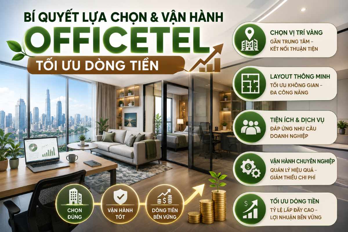 Bí Quyết Lựa Chọn Và Vận Hành Mô Hình Căn Hộ Officetel Tối Ưu Dòng Tiền