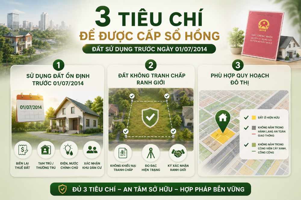 Bộ 3 điều kiện bắt buộc để đất không giấy tờ được công nhận quyền sở hữu