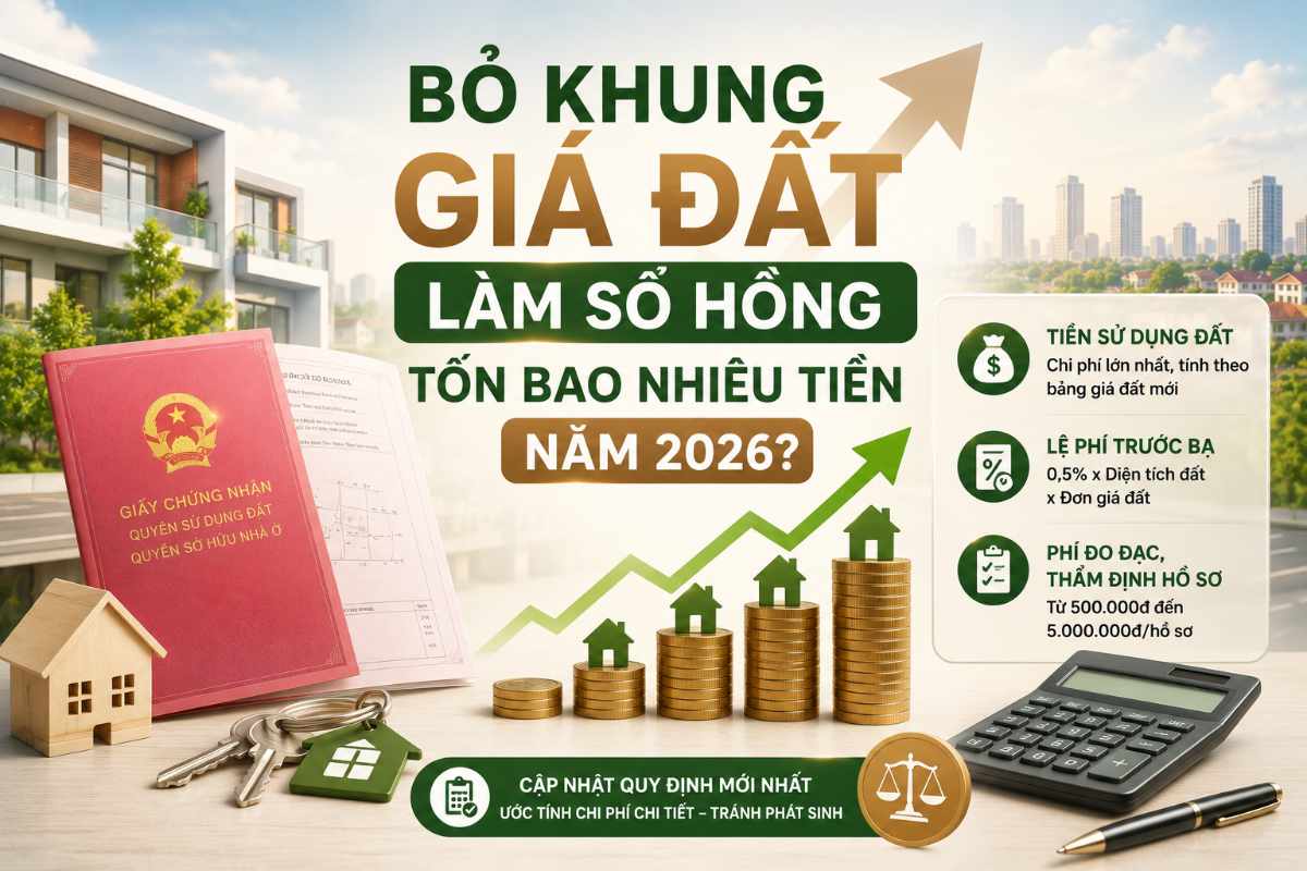 Bỏ Khung Giá Đất Làm Sổ Hồng Tốn Bao Nhiêu Tiền Năm 2026
