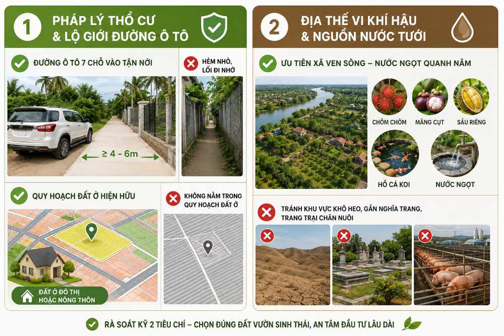 Bộ tiêu chí kỹ thuật khi chọn mua đất làm nhà vườn Củ Chi