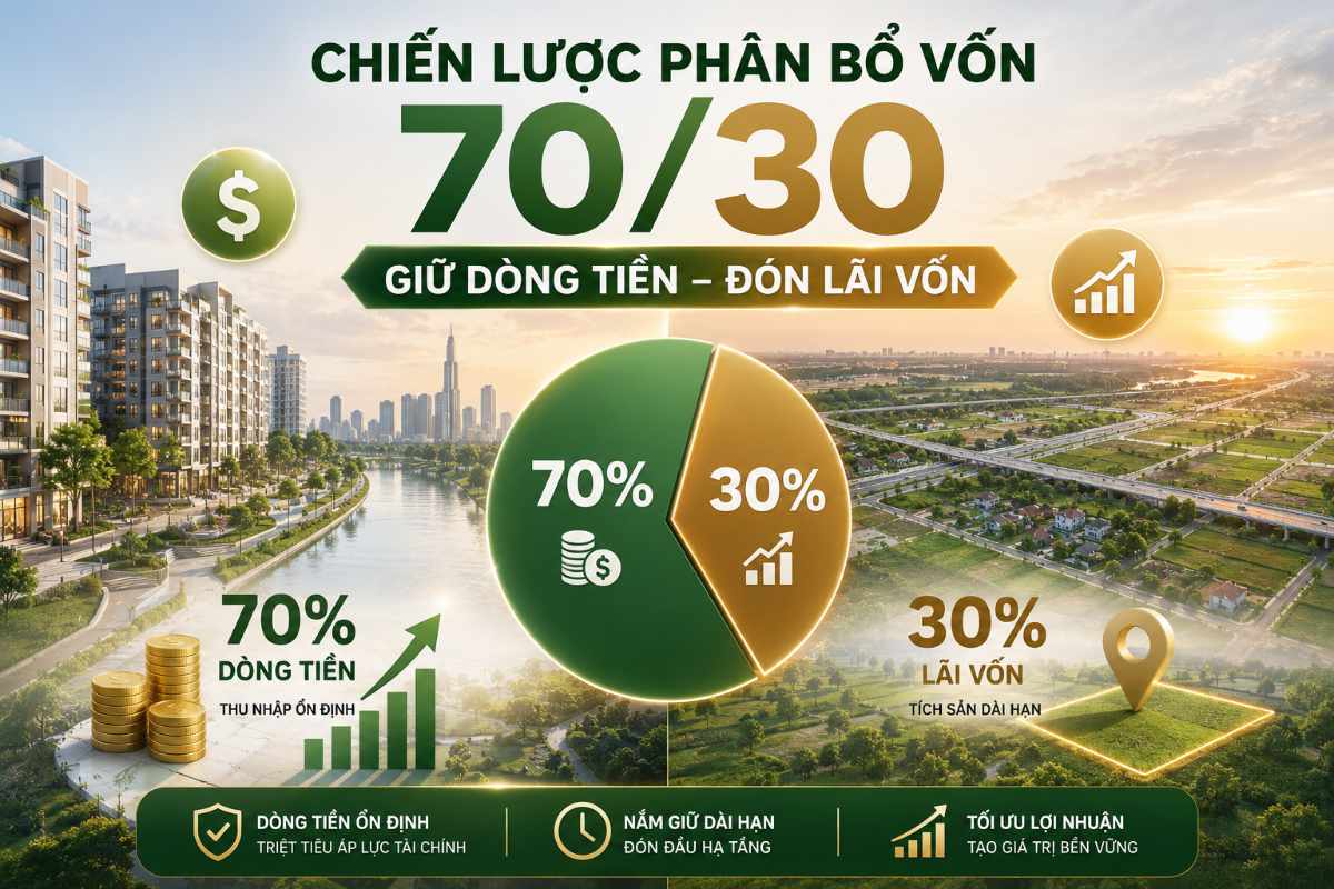 Chiến Lược Phân Bổ Vốn Bất Động Sản 70-30 Giữa Dòng Tiền Và Lãi Vốn