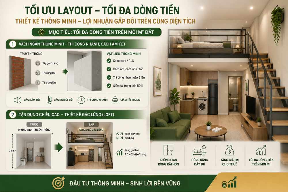 Chiến lược thiết kế layout tối ưu hóa số lượng phòng trên một mặt sàn