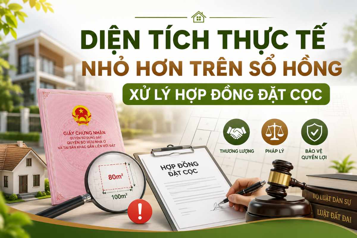 Diện Tích Thực Tế Nhỏ Hơn Trên Sổ Hồng - Xử Lý Hợp Đồng Đặt Cọc