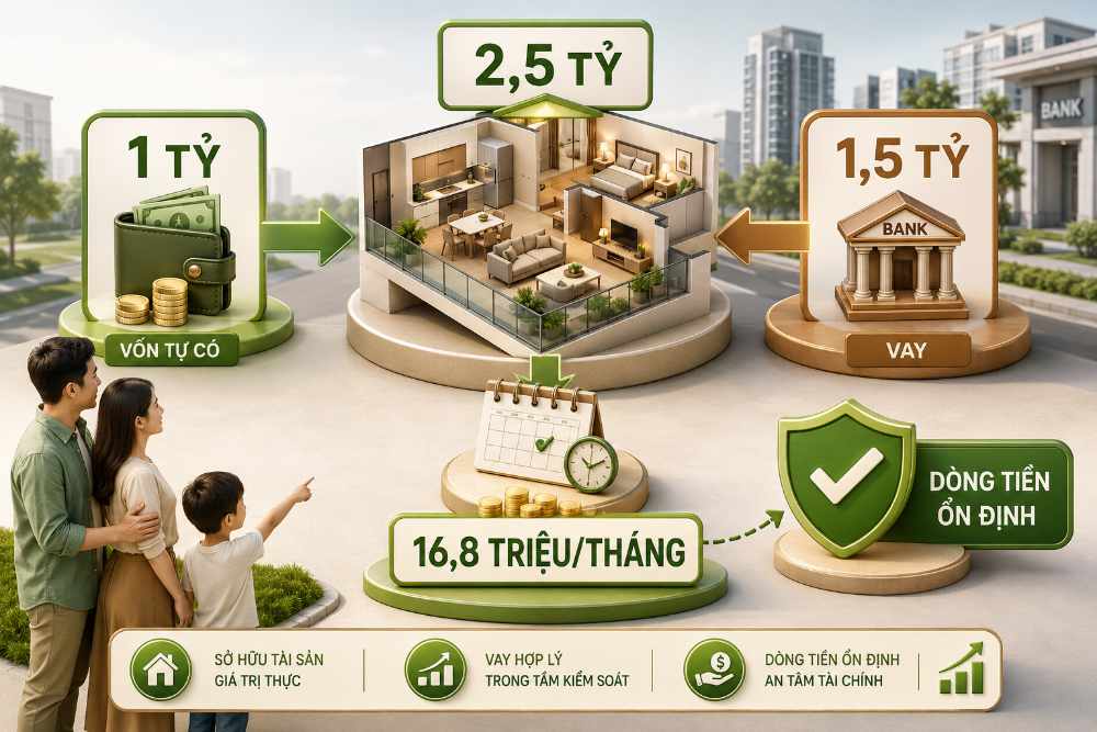 Dòng tiền thực tế khi mua căn hộ 2.5 tỷ đồng