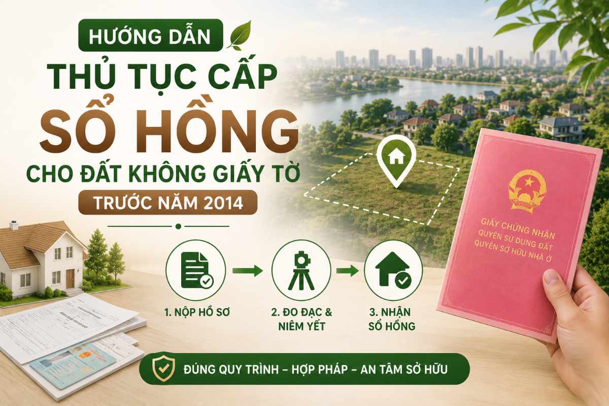 Hướng Dẫn Thủ Tục Cấp Sổ Hồng Cho Đất Không Giấy Tờ Trước Năm 2014