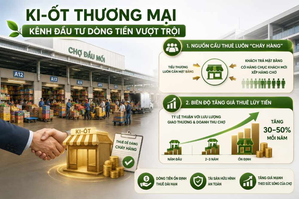 Ki ốt thương mại kênh đầu tư dòng tiền vượt trội