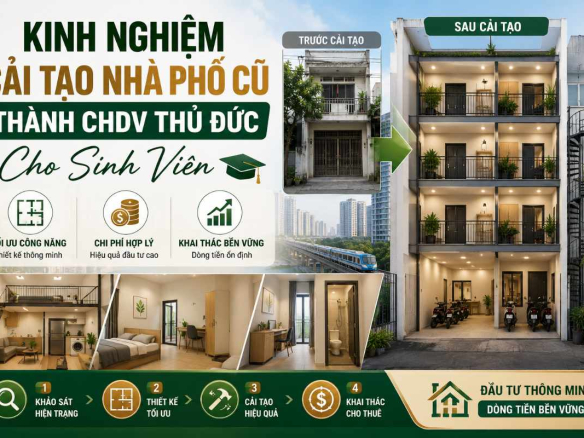 Kinh Nghiệm Cải Tạo Nhà Phố Cũ Thành CHDV Thủ Đức Cho Sinh Viên