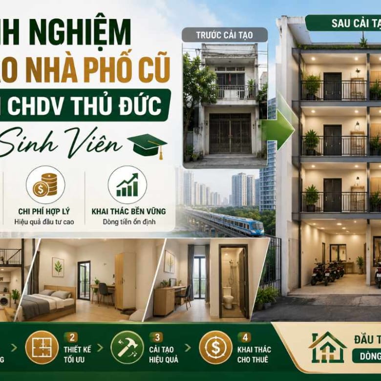 Kinh Nghiệm Cải Tạo Nhà Phố Cũ Thành CHDV Cho Sinh Viên Thủ Đức