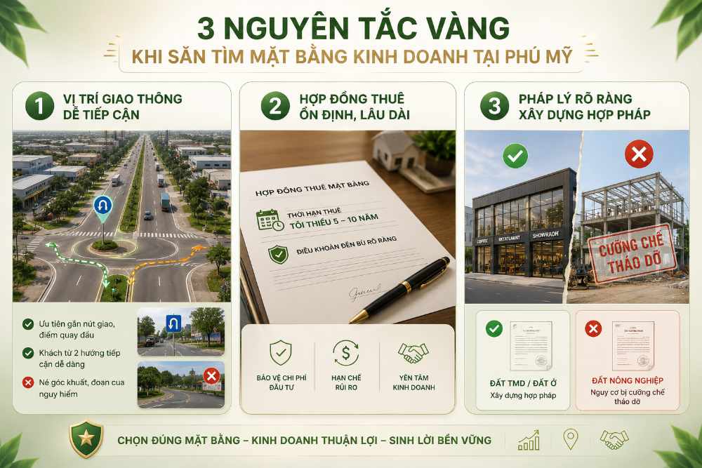 Kinh nghiệm thực chiến để thẩm định mặt bằng thương mại an toàn tại Phú Mỹ