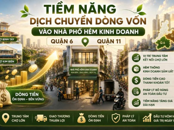 Tiềm Năng Dịch Chuyển Dòng Vốn Vào Nhà Phố Hẻm Kinh Doanh Quận 6 Quận 11