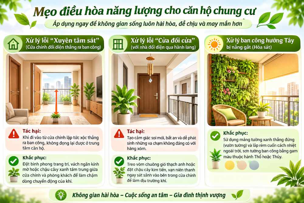 3 Mẹo cải tạo năng lượng phong thủy cho căn hộ dính lỗi thiết kế
